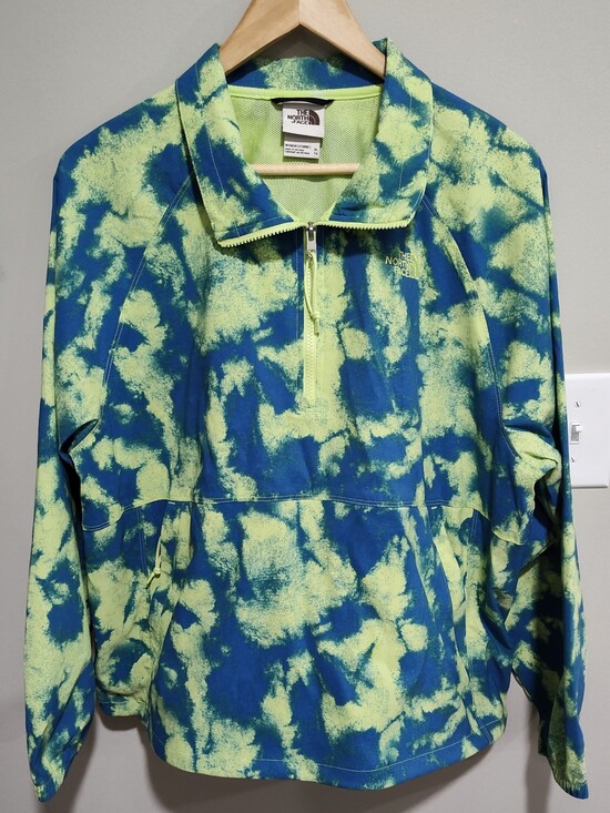 The North Face Jackets & Blazers - The North Face Women's XL Neon Blue/Yellow Tie Dye Quarter Zip Pull Over/Jacket